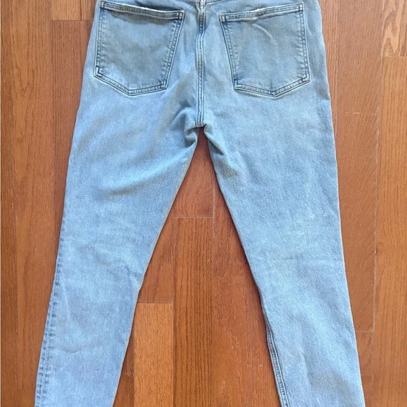 AGOLDE Willow High Rise Slim Jeans Size 27 Raw Hem Light Wash - Picture 2 of 6